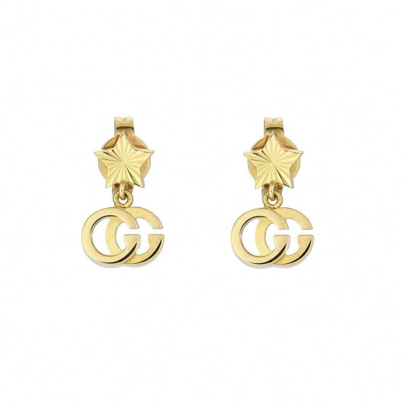 Interlocking 'G' Gold Star Drop Earrings Gucci Jewelry