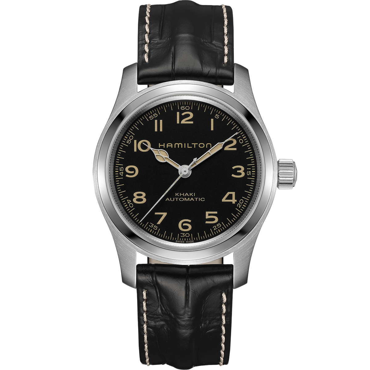 Hamilton Khaki Field Murph H70605731 42mm black dial front view