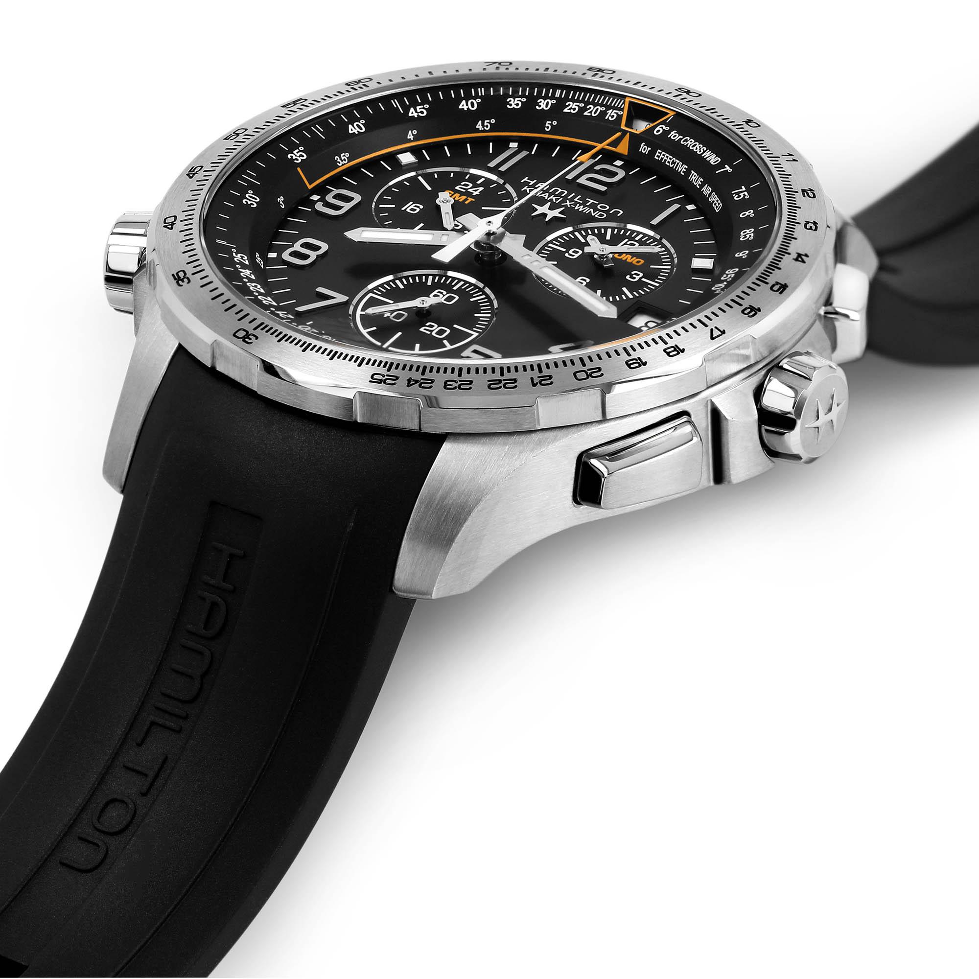 Men's Khaki Aviation X-Wind Gmt Chrono Quartz Watch H77912335 Hamilton