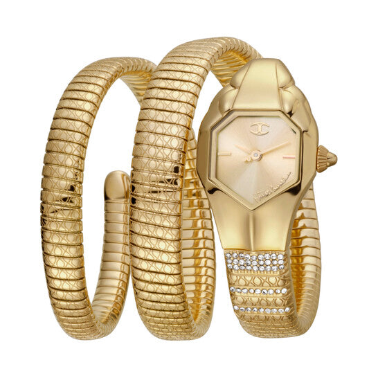 Ladies Glam Snake Gold Dial Watch JC1L112M0025 Just Cavalli