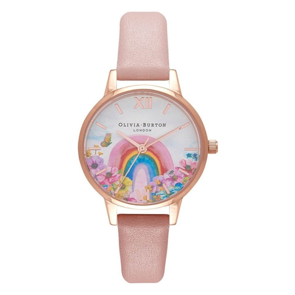 Rainbow Of Hope Midi Dial Dusty Pink & Rose Gold Watch OB16RB29 Olivia Burton