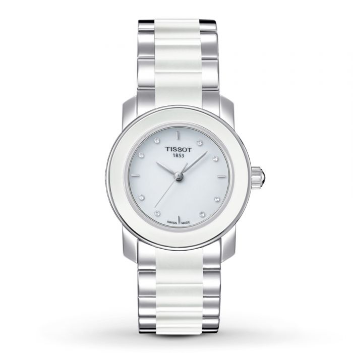 Ladies White Ceramic & Silver Watch T0642102201600 Tissot