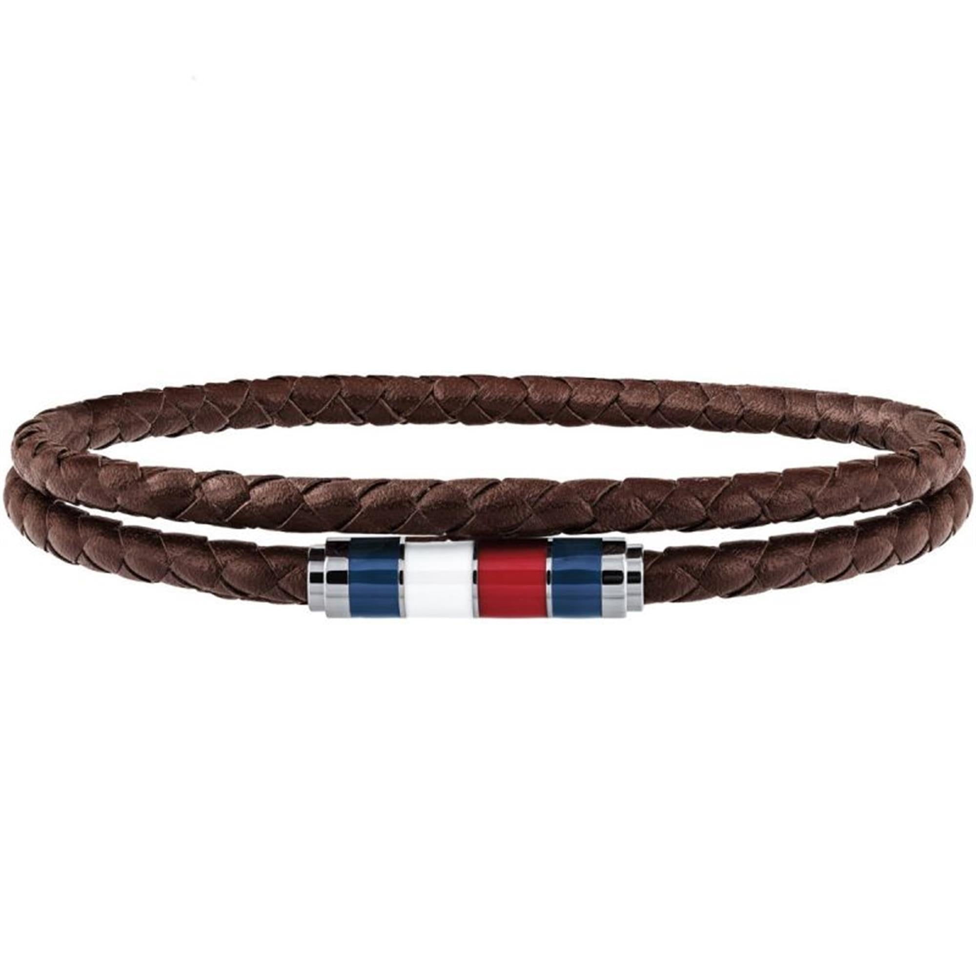Brown Leather Double Wrap Bracelet 2790055 Tommy Hilfiger Jewelry